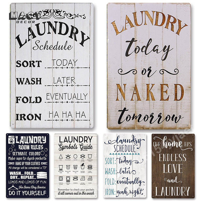 Home Bathroom Furniture - Slogan Metalowy Znak Blaszany Dekoracja Pralni