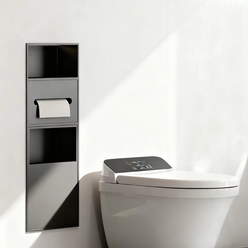 Home Bathroom Towel Dispenser - Wielofunkcyjna nisza łazienkowa ze stali nierdzewnej,