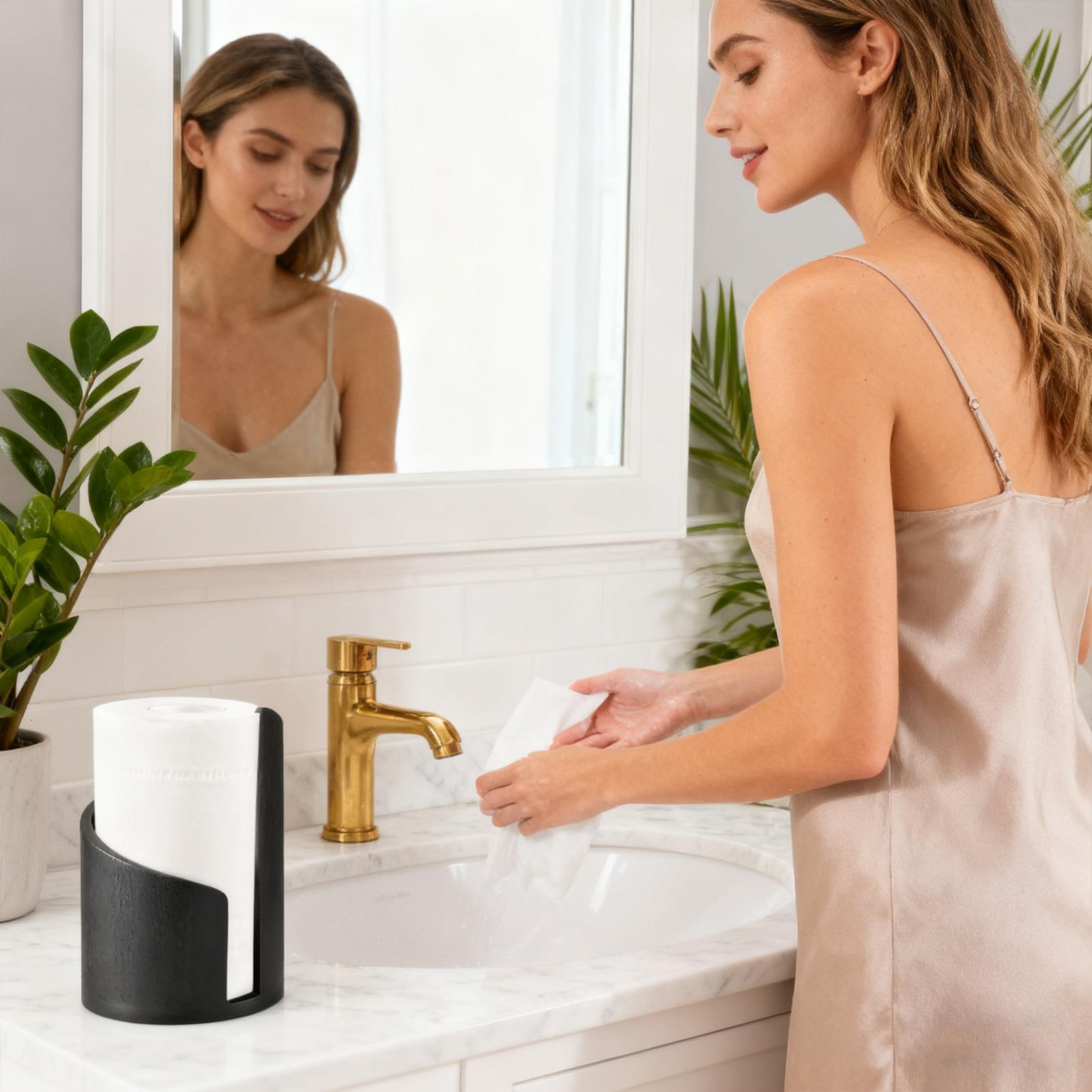 Home Bathroom Towel Dispenser - Drewniany uchwyt na ręczniki papierowe w