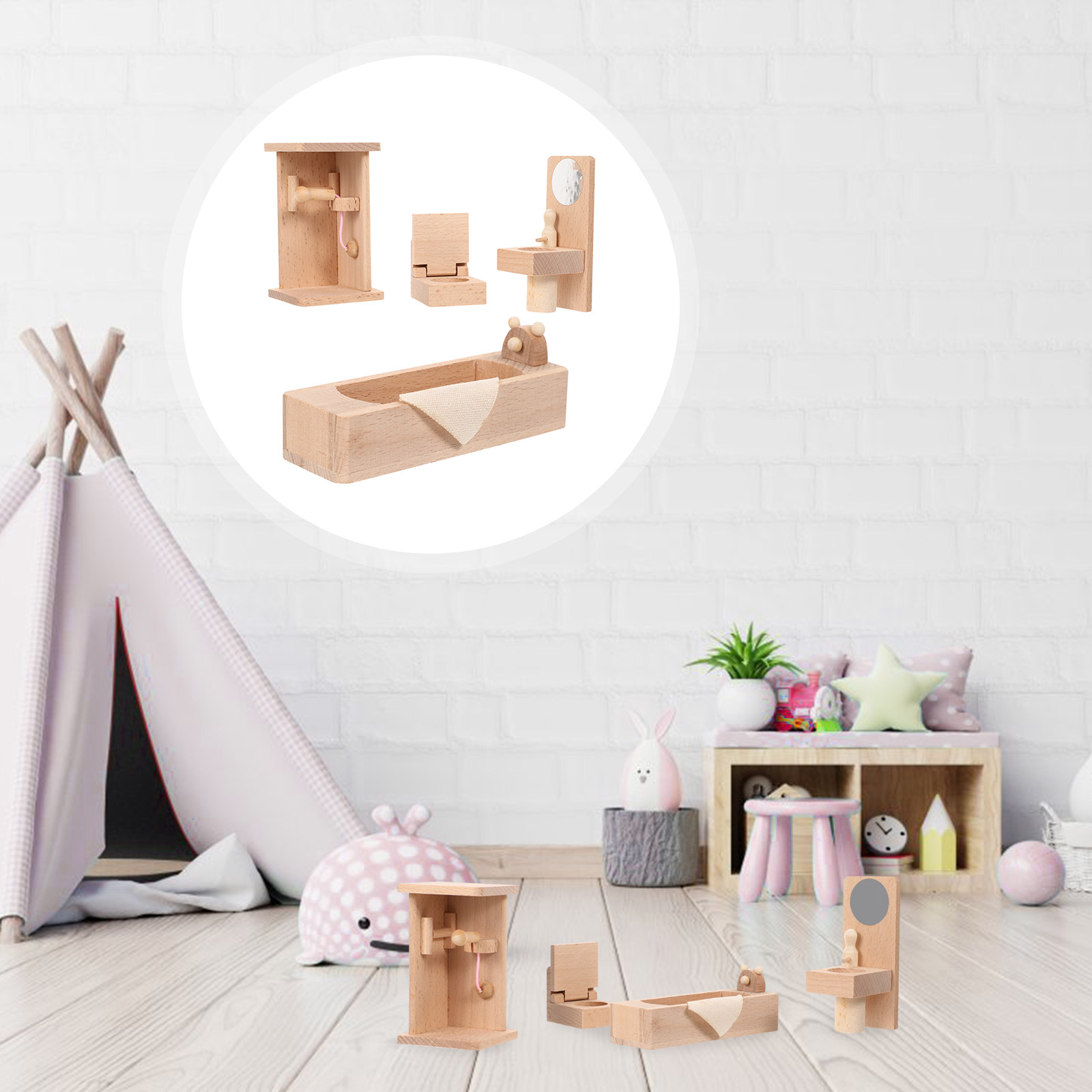 Home Bathroom Furniture - 1 zestaw bezpiecznych mebli łazienkowych z