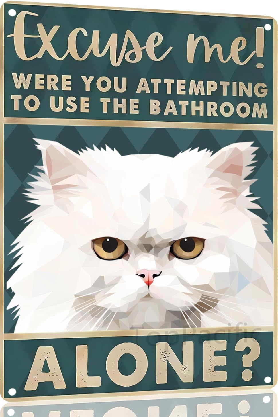 Home Alone Bathroom - Retro Tabliczki z Blachy Kot Perski