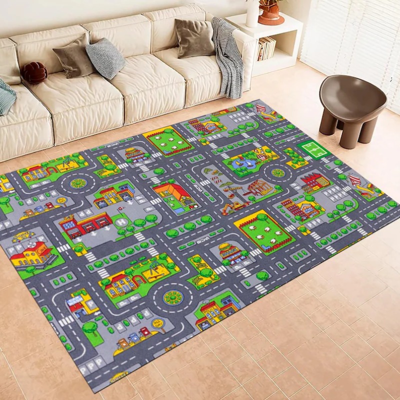 Home Bathroom Layout - Dywan z mapą ulic miasta z