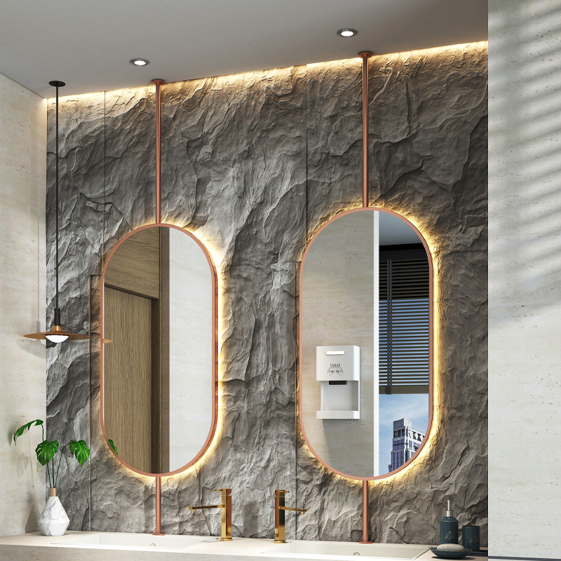 Home Bathroom Furniture - Lustro sufitowe owalne 60x90cm, nowoczesne, proste,