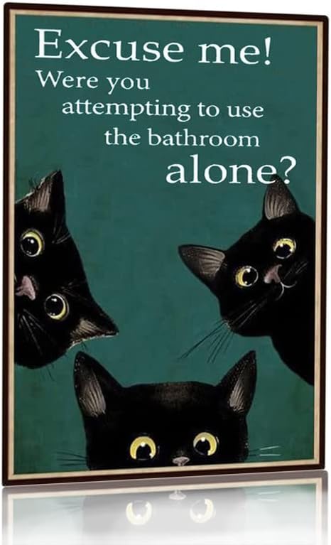 Zabawny czarny kot - dekoracja – Home Alone Bathroom recenzja i cena